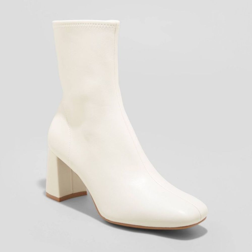 a new day Women's Cream Ankle Boots